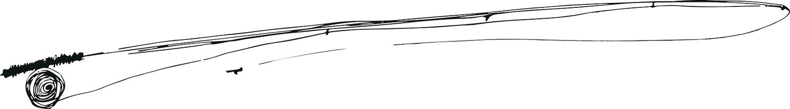 Hand-sketched fly rod
